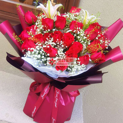 舟山30朵红玫瑰百合，做你余生故事里的人