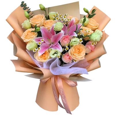 舟山11朵玫瑰桔梗百合,陪你每个季节
